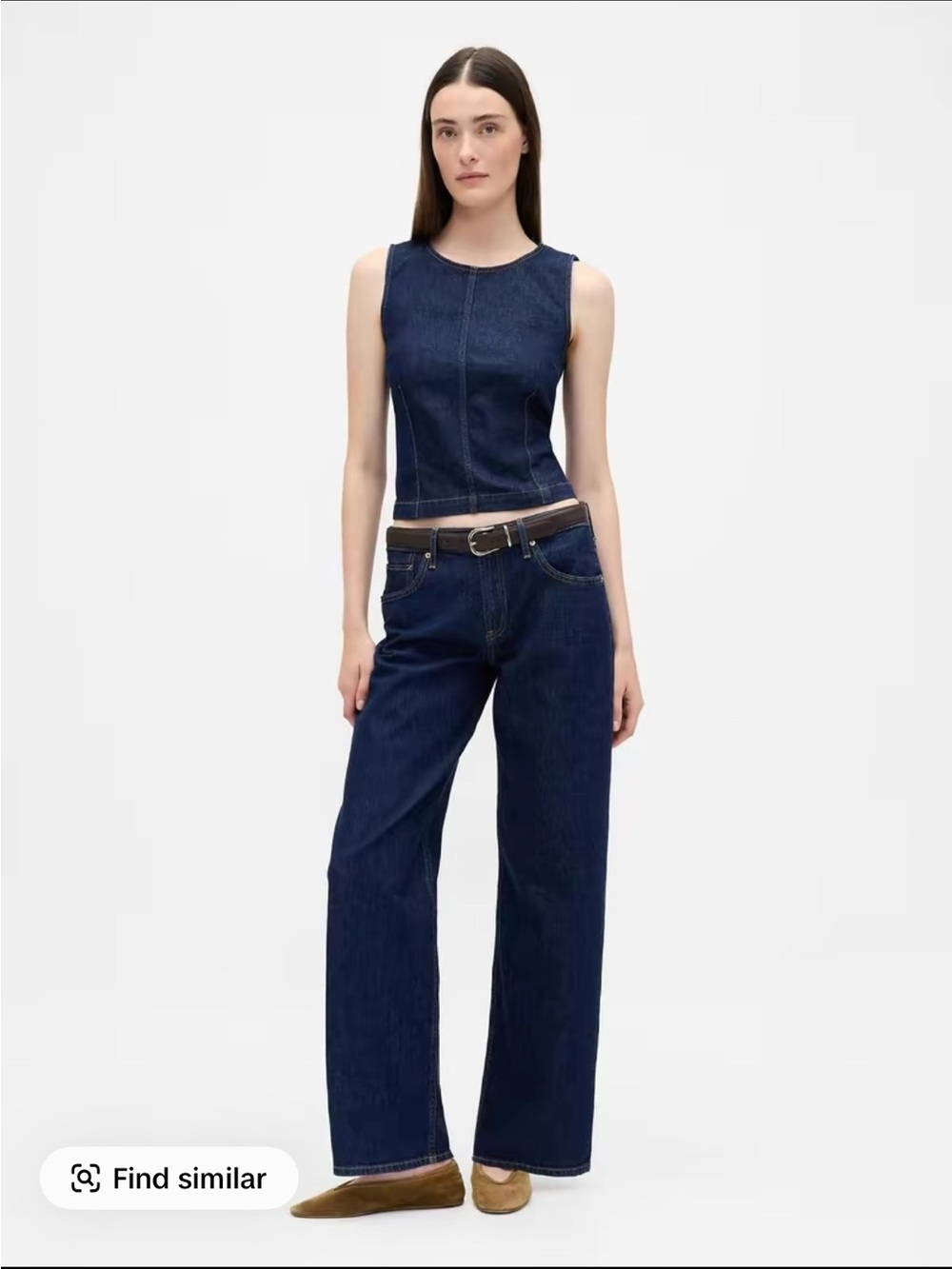 GAP Dark Indigo Wide-Leg Jeans with Matching Denim Top - 90’s loose jeans